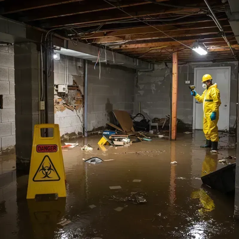 Flooded Basement Electrical Hazard in Meriden, CT Property